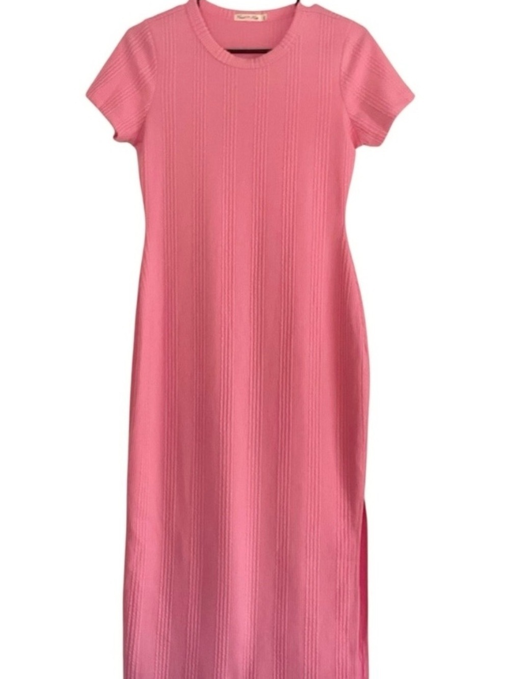 Hearts and Hips Pink Ribbed Bodycon Dress Size L - Picture 2 of 6